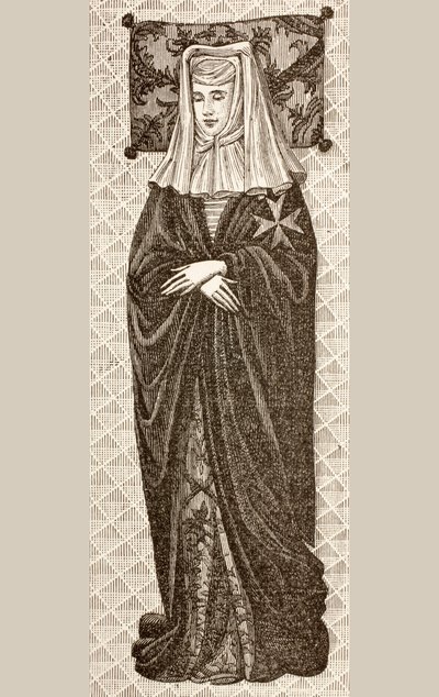 Effigie du tombeau de Béatrix Cornel, prieure des Dames Hospitalières de Saint-Jean de Jérusalem, de 